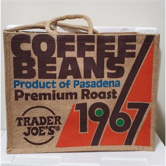 Trader Joe’s “Coffee Beans / Pasadena 1967” Jute Tote Premium Collector - Picture 6 of 11